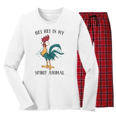 Funy Gift Moana Hei Hei Is My Spirit Animal Portrait Women's Long Sleeve Flannel Pajama Set 