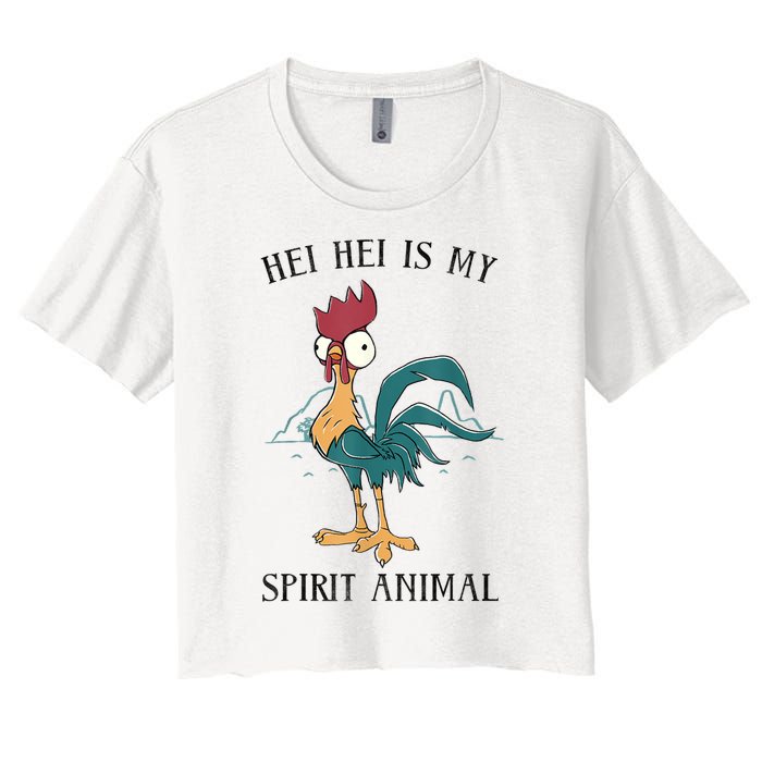 Funy Gift Moana Hei Hei Is My Spirit Animal Portrait Women's Crop Top Tee