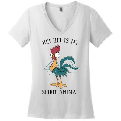 Funy Gift Moana Hei Hei Is My Spirit Animal Portrait Women's V-Neck T-Shirt