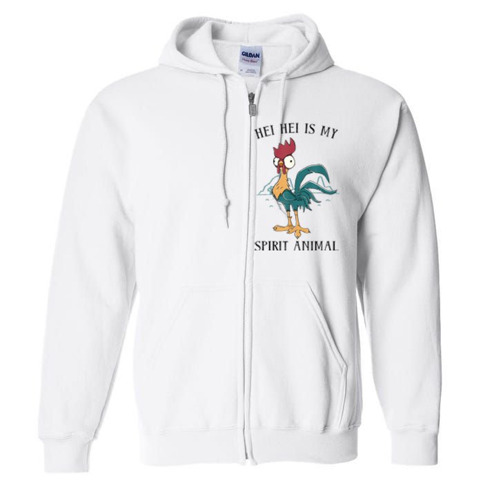 Funy Gift Moana Hei Hei Is My Spirit Animal Portrait Full Zip Hoodie