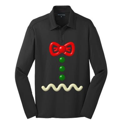 Funny Gingerbread Man Costume Halloween Gift Silk Touch Performance Long Sleeve Polo