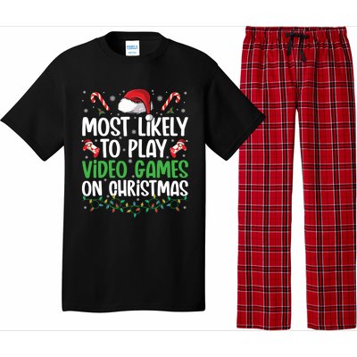 Funny Gamer Most Likely To Play Video Games On Christmas Cute Gift Pajama Set