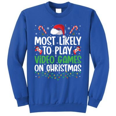 Funny Gamer Most Likely To Play Video Games On Christmas Cute Gift Sweatshirt