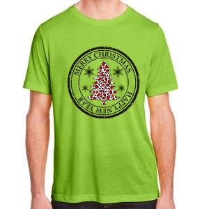 Funny Gift Merry Christmas Snowflake & Leopard Print Christmas Tree Adult ChromaSoft Performance T-Shirt