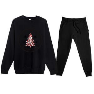 Funny Gift Merry Christmas Snowflake & Leopard Print Christmas Tree Premium Crewneck Sweatsuit Set