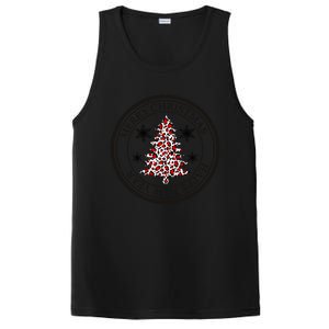 Funny Gift Merry Christmas Snowflake & Leopard Print Christmas Tree PosiCharge Competitor Tank