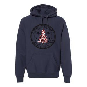 Funny Gift Merry Christmas Snowflake & Leopard Print Christmas Tree Premium Hoodie