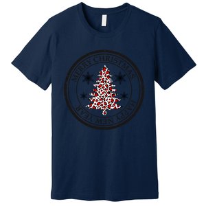 Funny Gift Merry Christmas Snowflake & Leopard Print Christmas Tree Premium T-Shirt