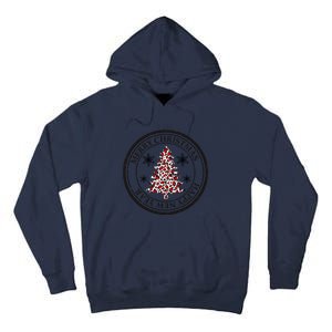 Funny Gift Merry Christmas Snowflake & Leopard Print Christmas Tree Tall Hoodie