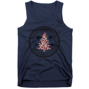 Funny Gift Merry Christmas Snowflake & Leopard Print Christmas Tree Tank Top