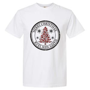 Funny Gift Merry Christmas Snowflake & Leopard Print Christmas Tree Garment-Dyed Heavyweight T-Shirt