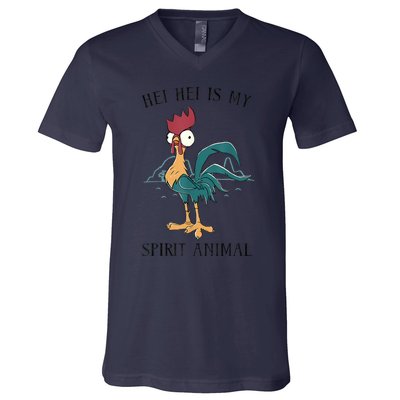 Funy Gift Moana Hei Hei Is My Spirit Animal Portrait V-Neck T-Shirt