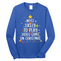 Funny Gamer Most Likely To Play Video Games On Christmas Cute Gift Long Sleeve Shirt