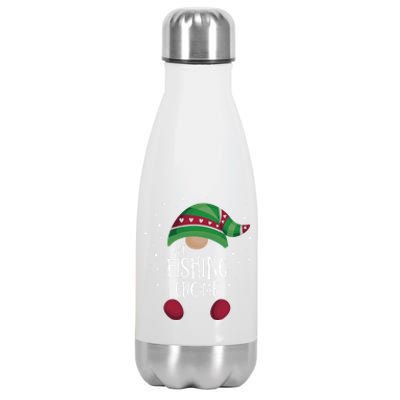 Fishing Gnome Matching Christmas Pjs Family Pajamas Fishing Gift Stainless Steel Insulated Water Bottle