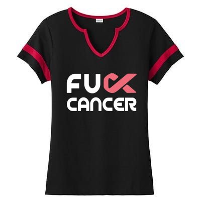 Fuckcute Giftcancer Meaningful Gift Cute Gift Fuckcute Giftbreast Cancer Awarene Ladies Halftime Notch Neck Tee