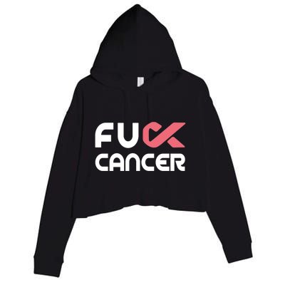 Fuckcute Giftcancer Meaningful Gift Cute Gift Fuckcute Giftbreast Cancer Awarene Crop Fleece Hoodie