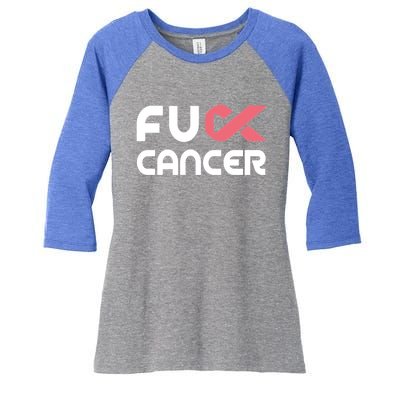 Fuckcute Giftcancer Meaningful Gift Cute Gift Fuckcute Giftbreast Cancer Awarene Women's Tri-Blend 3/4-Sleeve Raglan Shirt