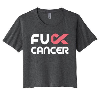 Fuckcute Giftcancer Meaningful Gift Cute Gift Fuckcute Giftbreast Cancer Awarene Women's Crop Top Tee