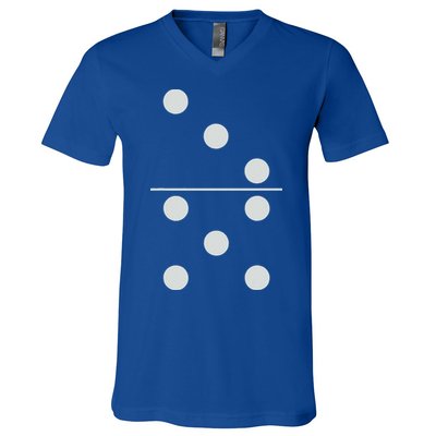 Funny Group Matching Halloween Costume Domino Dominoes 35 V-Neck T-Shirt