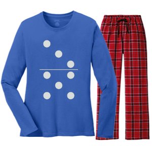 Funny Group Matching Halloween Costume Domino Dominoes 35 Women's Long Sleeve Flannel Pajama Set 