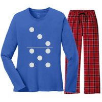 Funny Group Matching Halloween Costume Domino Dominoes 35 Women's Long Sleeve Flannel Pajama Set 