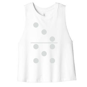 Funny Group Matching Halloween Costume Domino Dominoes 35 Women's Racerback Cropped Tank