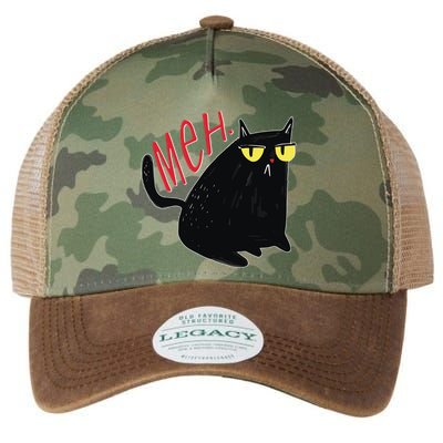 Funny Grumpy Meh Cat Legacy Tie Dye Trucker Hat