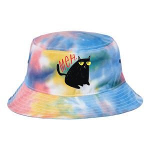 Funny Grumpy Meh Cat Tie Dye Newport Bucket Hat