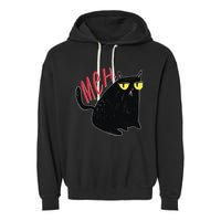 Funny Grumpy Meh Cat Garment-Dyed Fleece Hoodie