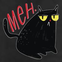 Funny Grumpy Meh Cat Garment-Dyed Fleece Hoodie