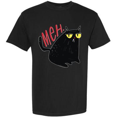 Funny Grumpy Meh Cat Garment-Dyed Heavyweight T-Shirt