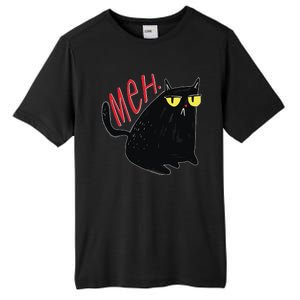 Funny Grumpy Meh Cat Tall Fusion ChromaSoft Performance T-Shirt