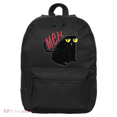 Funny Grumpy Meh Cat 16 in Basic Backpack