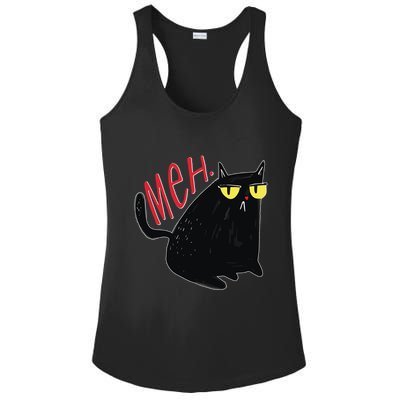 Funny Grumpy Meh Cat Ladies PosiCharge Competitor Racerback Tank