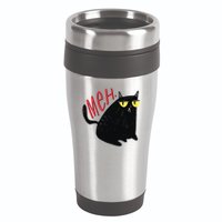 Funny Grumpy Meh Cat 16oz Travel Tumbler