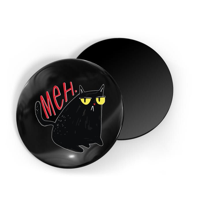 Funny Grumpy Meh Cat Magnet