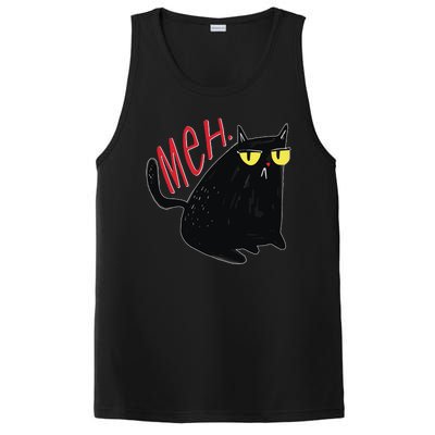 Funny Grumpy Meh Cat PosiCharge Competitor Tank