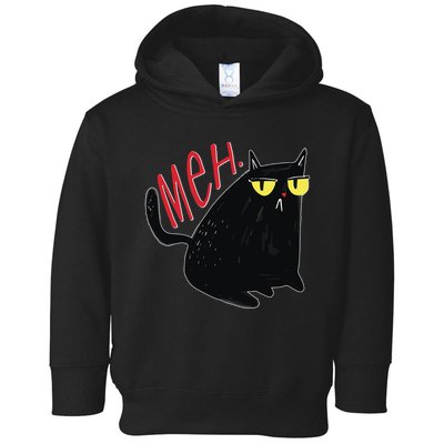 Funny Grumpy Meh Cat Toddler Hoodie