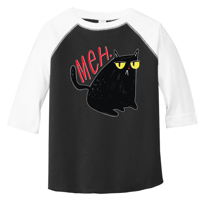 Funny Grumpy Meh Cat Toddler Fine Jersey T-Shirt
