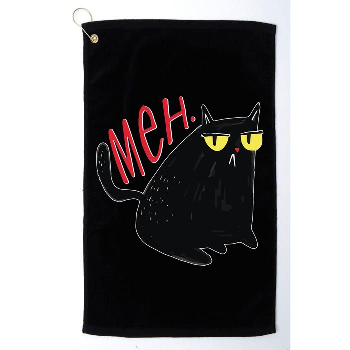 Funny Grumpy Meh Cat Golf Towel