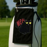 Funny Grumpy Meh Cat Golf Towel