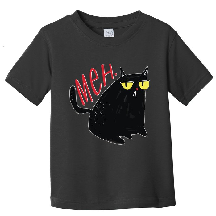 Funny Grumpy Meh Cat Toddler T-Shirt