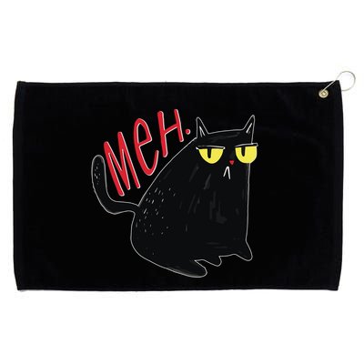 Funny Grumpy Meh Cat Grommeted Golf Towel
