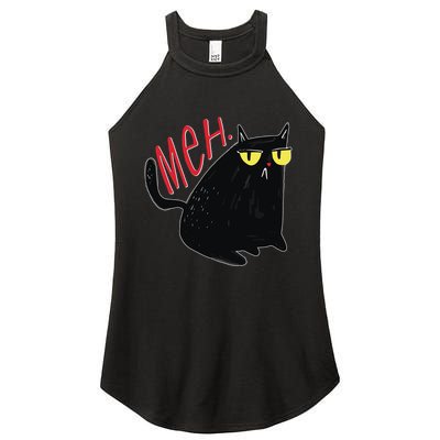 Funny Grumpy Meh Cat Women's Perfect Tri Rocker Tank
