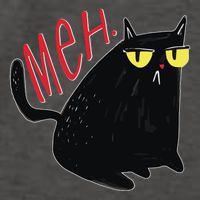 Funny Grumpy Meh Cat Vector Backpack