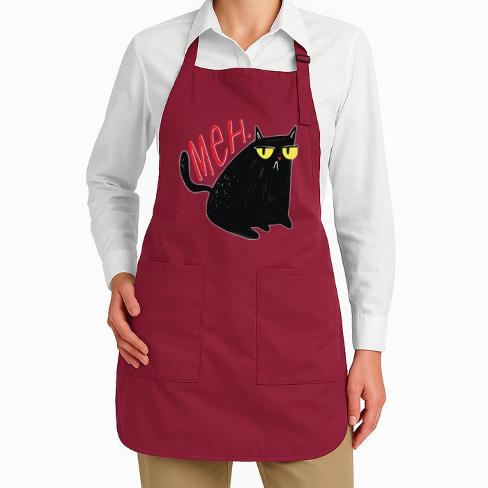 Funny Grumpy Meh Cat Apron