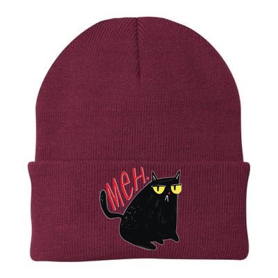 Funny Grumpy Meh Cat Knit Cap Winter Beanie