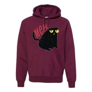 Funny Grumpy Meh Cat Premium Hoodie