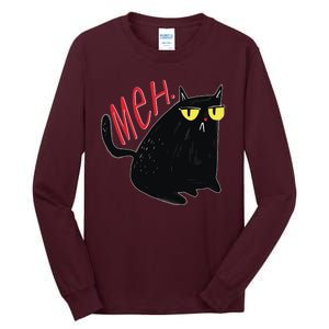 Funny Grumpy Meh Cat Tall Long Sleeve T-Shirt