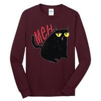 Funny Grumpy Meh Cat Tall Long Sleeve T-Shirt